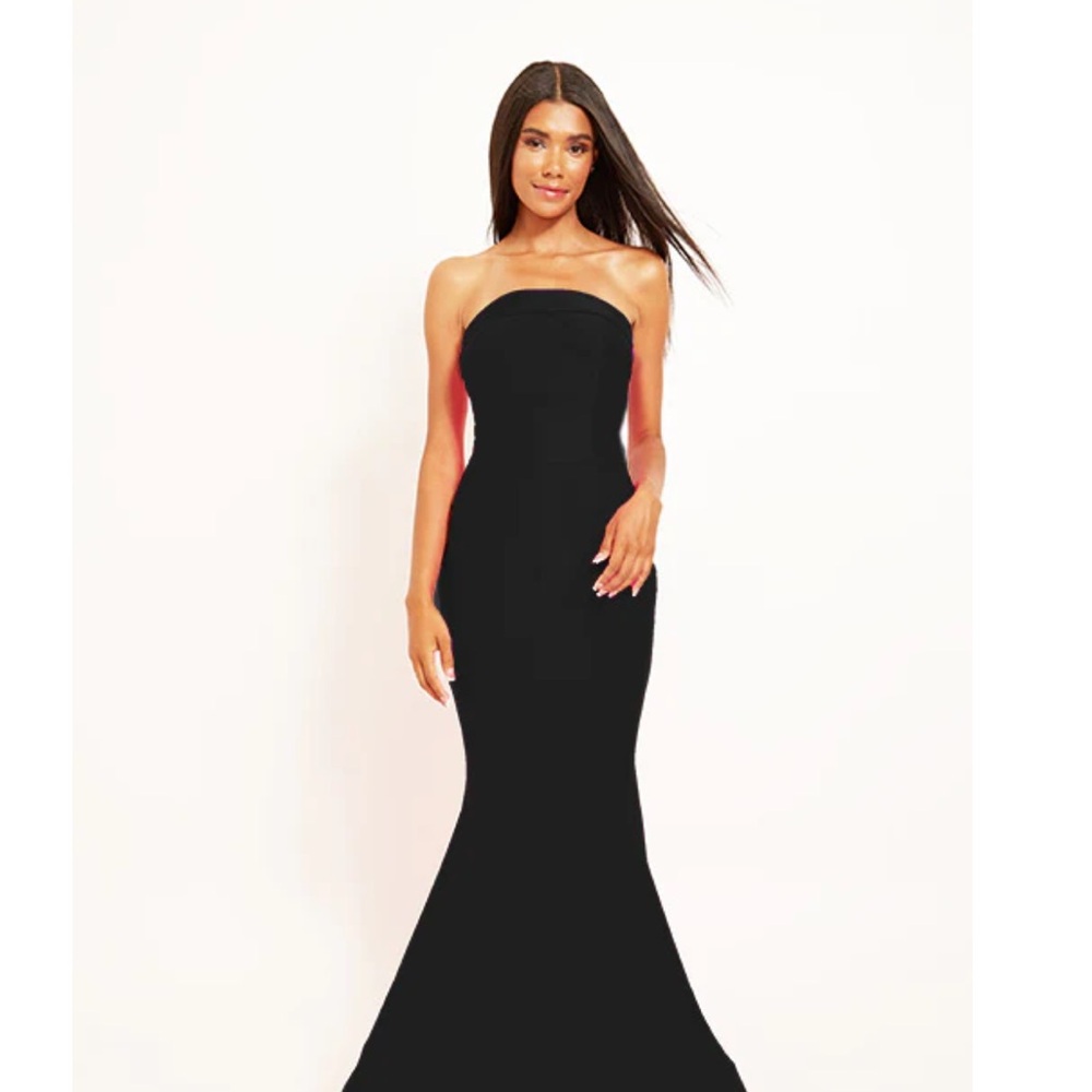 Bari Jay Black Strapless Gown- style 2302
